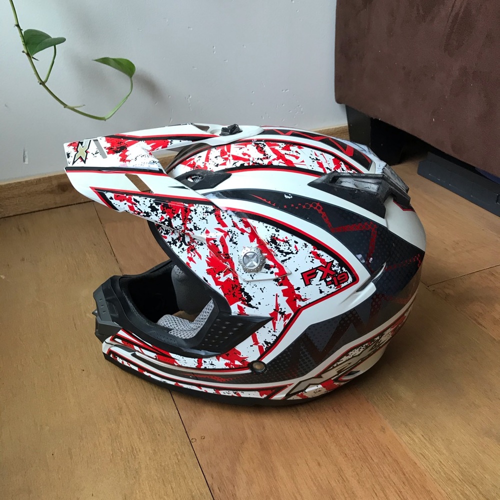Red XXL dirt bike helmet
